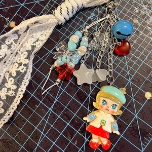 Colorful Molly Bag Chatm Keychain with Character Charm
